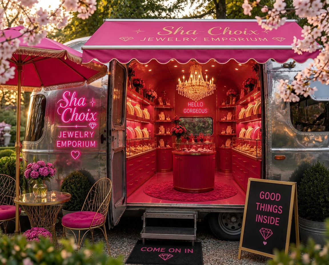 Sha Choix Jewelry Emporium — pink retro-glam airstream boutique